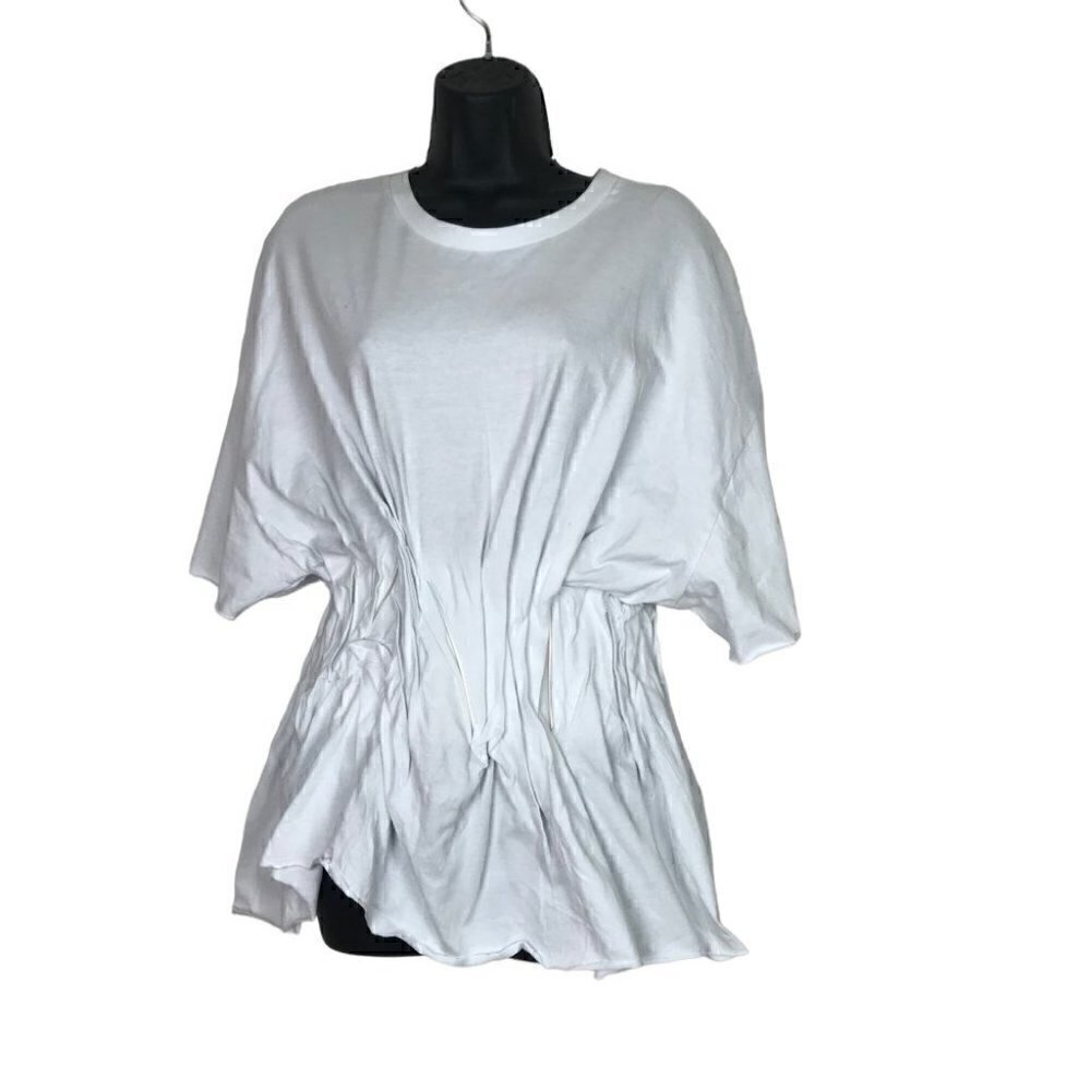 Natasha Zinko White Cotton Bunched Shirt Size 34